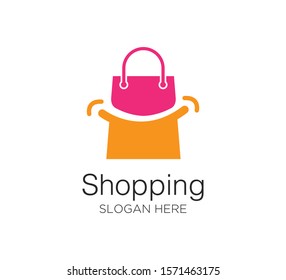 shopping bag vector logo design template