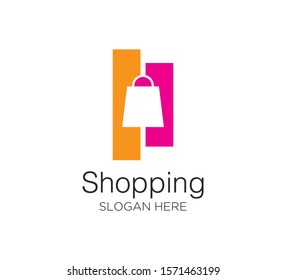 shopping bag vector logo design template