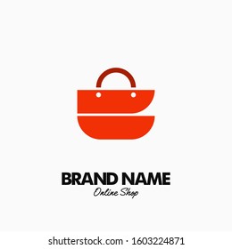 Shopping bag. Vector logo design. Business concept icon.