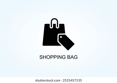 Ilustração De Símbolo De Símbolo De Saco De Compras Ou Vetor De Logotipo