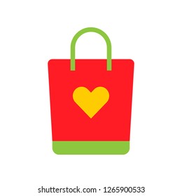 Shopping bag vector, Online shopping flat design icon