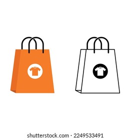 Vector y contorno de la bolsa de compra