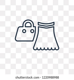 Shopping bag vector outline icon isolated on transparent background, high quality linear Shopping bag transparency concept can be used web and mobile