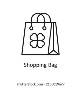 Shopping Bag Vector Outline Icon Design Illustration. St Patrick's Day Symbol auf weißem Hintergrund EPS10-Datei