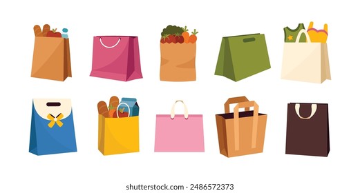 Conjunto de Vector de bolso de compras Colección