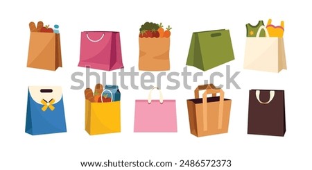 Shopping Bag Vector Set Collection