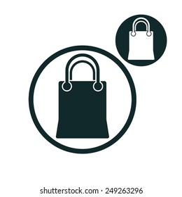 Shopping bag vector simple single color icon isolated on white background, includes invert version for you to choose.