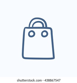Shopping bag vector sketch icon isolated on background. Hand drawn Shopping bag icon. Shopping bag sketch icon for infographic, website or app.