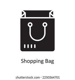 Shopping Bag Vector Solid Icon Design illustration. Product Management Symbol on White background EPS 10 File