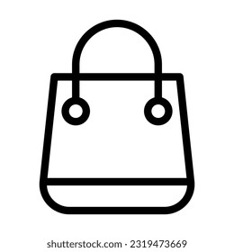Shopping Bag Vector Thick Line Icon For Personal And Commercial Use.
