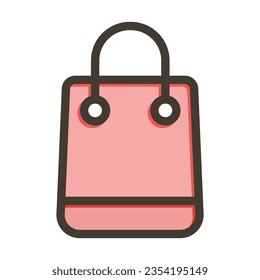 Shopping Bag Vector Thick Line Filled Colors Icon For Personal And Commercial Use.
