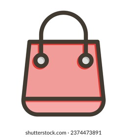 Shopping Bag Vector Thick Line Filled Colors Icon For Personal And Commercial Use.
