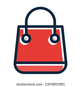 Shopping Bag Vectordick Line gefüllt dunkle Farben Symbole für die persönliche und kommerzielle Nutzung.
