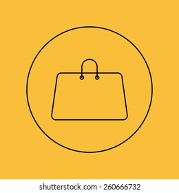 Shopping bag vector thin icon 