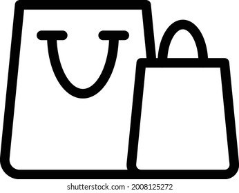 Shopping Bag Vector Thin Line Icon