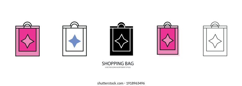 shopping bag vector type icon