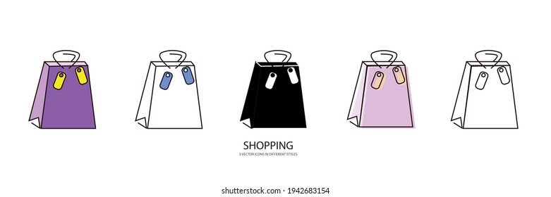 Icono de tipo vector de bolsa de compra