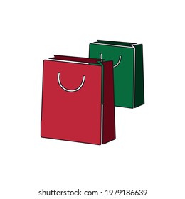shopping bag vector type icon