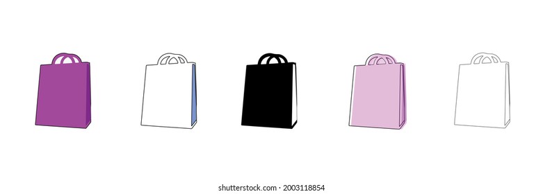 shopping bag vector type icon