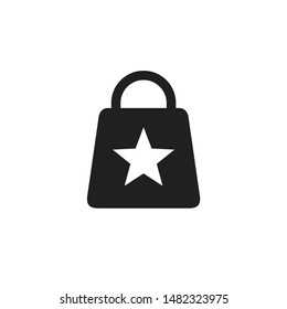 Shopping bag - web black icon design. Vector illustration. 
