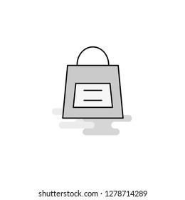 Shopping bag Web Icon. Flat Line Filled Gray Icon Vector