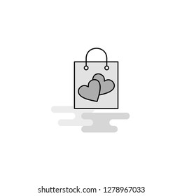 Shopping bag  Web Icon. Flat Line Filled Gray Icon Vector