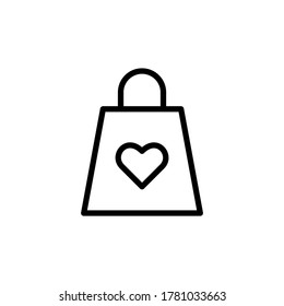 Shopping bag, wedding icon. Simple line, outline vector elements of marriage icons for ui and ux, website or mobile application