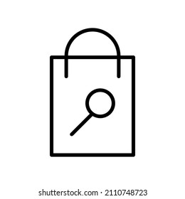 shopping bag - white background vector icon