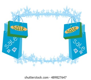 shopping bag - winter sale card