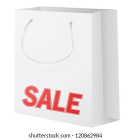 Shopping Bag with the word "SALE"on white background