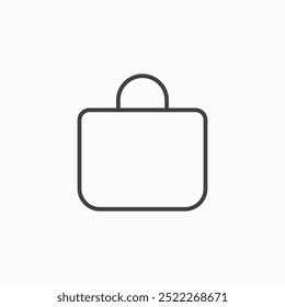 Shopping bagline in Thin line black color. flat simple vector symbols illustration.