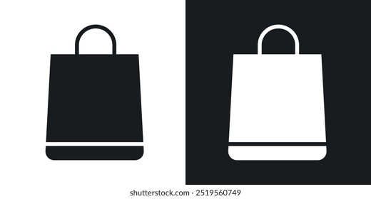 Conjunto de iconos de Vector de línea de bolsillo de compras en estilo sólido y contorno.