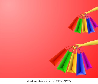 Shopping bags background
