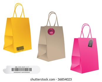 shopping bags with bar codes