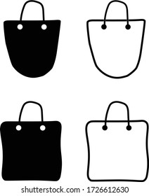 shopping bags  - black vector icon