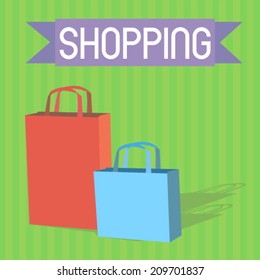 shopping bags - flat design vector 