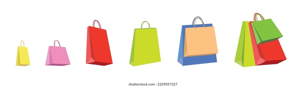 Sacos de compras de imagen plana vectorial.
