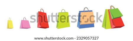 Shopping bags flat vector image.
