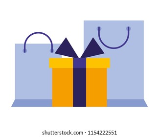 shopping bags with gift box present
