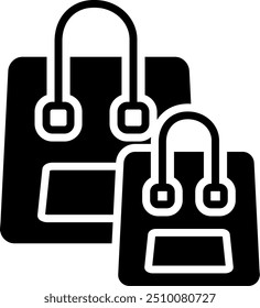 Shopping Bags Glyph Vector Icon Design