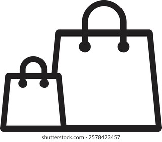 Shopping bags icon isolated on white background . Shopping icon . Vector illustration