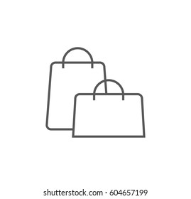 Shopping bags icon. Purchases. Linear style. Isolated vector.