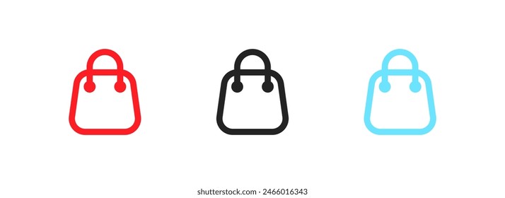Shopping bags icon set. Flat style. Vector icons