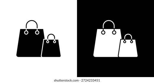 Ícone de sacos de compras. Modelo de vetor. Ícone conceito design plano.