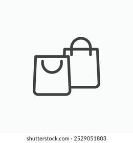 Shopping Bags icons set. filled and line illustration