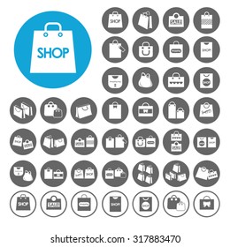 Shopping Bags icons set. Illustration EPS10