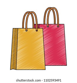 Shopping bags isolated scribble