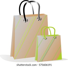 Shopping Bags Isolated in White. Vector Illustration