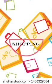 Shopping bags, packages, shopping, business, vector background.
