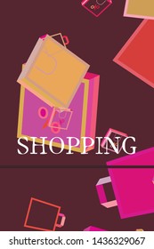 Shopping bags, packages, shopping, business, vector background.
